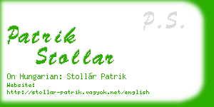 patrik stollar business card